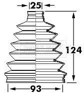 Bellow Kit, drive shaft (BCB6124)