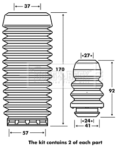 Dust Cover Kit, shock absorber (BPK7052)