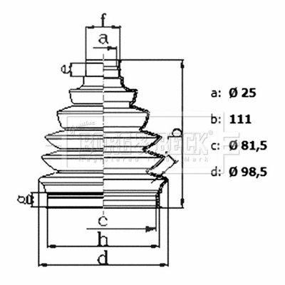 Bellow Kit, drive shaft (BCB6436)