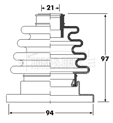 Bellow Kit, drive shaft (BCB6295)