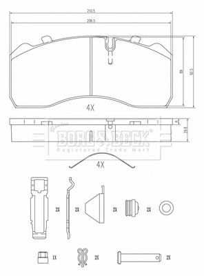Brake Pad Set, disc brake (BBP33011)