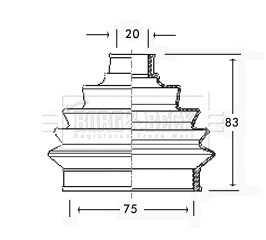 Bellow Kit, drive shaft (BCB2256)
