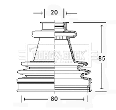 Bellow Kit, drive shaft (BCB2212)