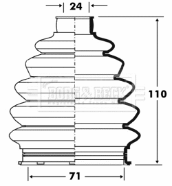 Bellow Kit, drive shaft (BCB6078)