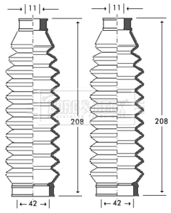 Bellow Kit, steering (BSG3255)
