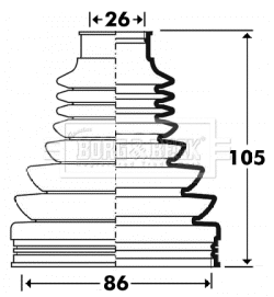 Bellow Kit, drive shaft (BCB2912)