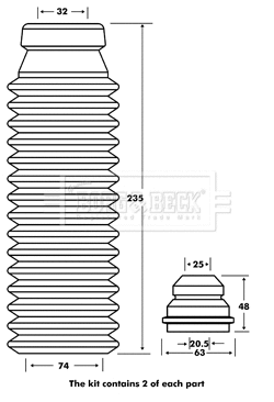 Dust Cover Kit, shock absorber (BPK7110)