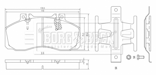 Brake Pad Set, disc brake (BBP33034)