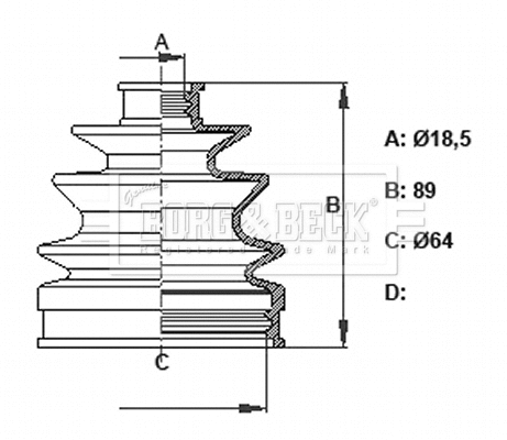 Bellow Kit, drive shaft (BCB6378)