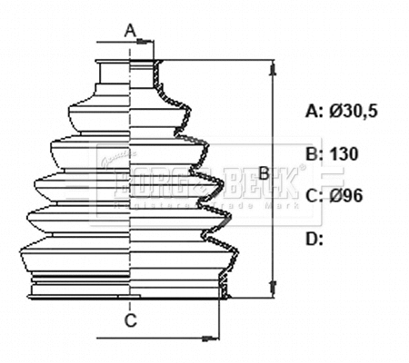 Bellow Kit, drive shaft (BCB6121)