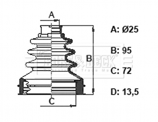 Bellow Kit, drive shaft (BCB6392)