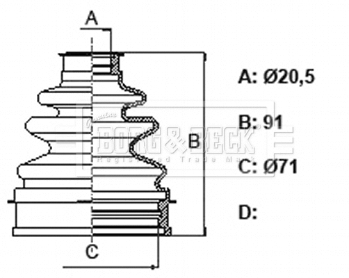 Bellow Kit, drive shaft (BCB6349)