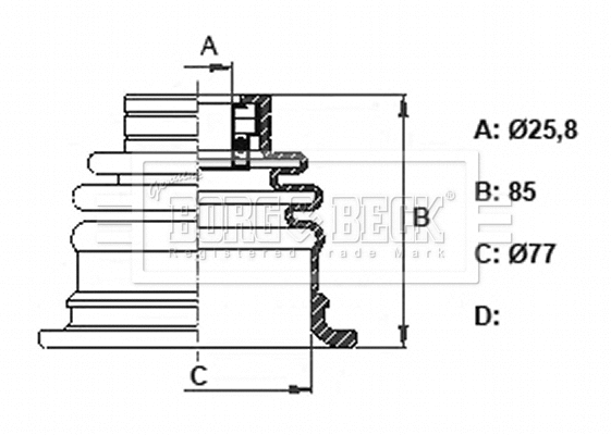 Bellow Kit, drive shaft (BCB6327)