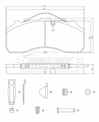 Brake Pad Set, disc brake (BBP32997HD)
