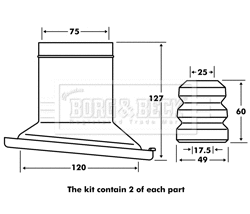 Dust Cover Kit, shock absorber (BPK7105)