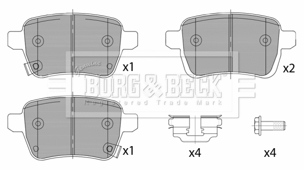 Brake Pad Set, disc brake (BBP2460)