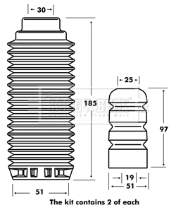 Dust Cover Kit, shock absorber (BPK7030)