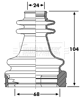 Bellow Kit, drive shaft (BCB6196)
