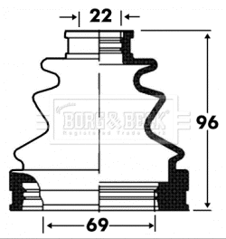 Bellow Kit, drive shaft (BCB2872)