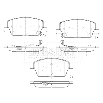 Brake Pad Set, disc brake (BBP2850)