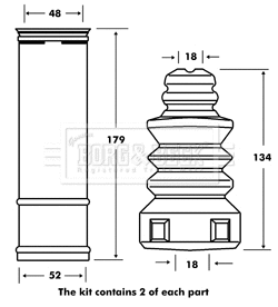 Dust Cover Kit, shock absorber (BPK7084)