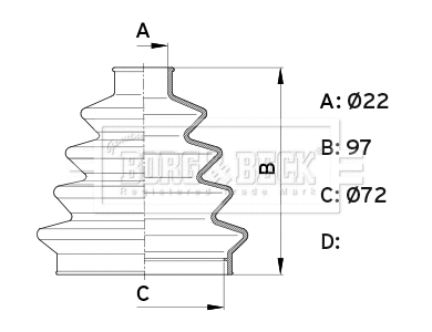 Bellow Kit, drive shaft (BCB1007)