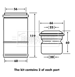 Dust Cover Kit, shock absorber (BPK7117)