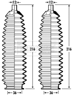 Bellow Kit, steering (BSG3350)