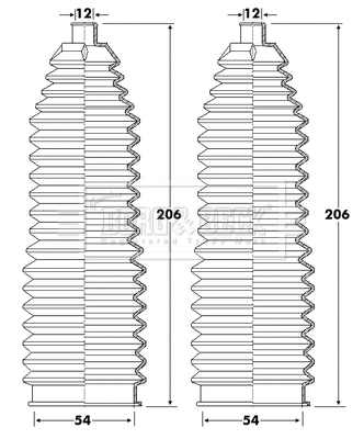 Bellow Kit, steering (BSG3404)