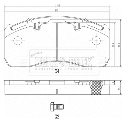 Brake Pad Set, disc brake (BBP33013)