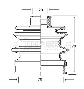 Bellow Kit, drive shaft (BCB2057)