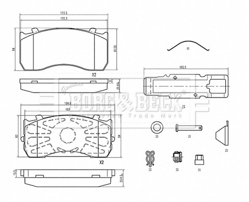Brake Pad Set, disc brake (BBP33010)