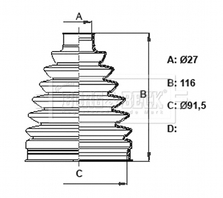 Bellow Kit, drive shaft (BCB6373)