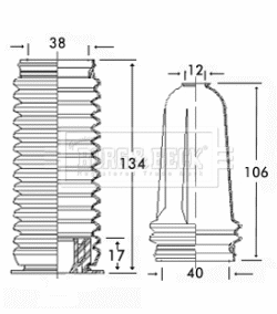 Bellow Kit, steering (BSG3167)
