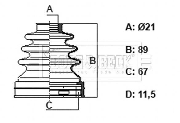 Bellow Kit, drive shaft (BCB6402)