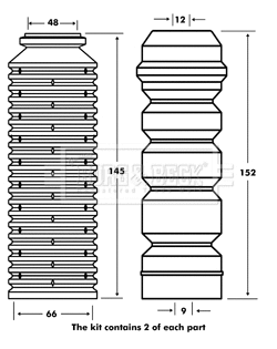 Dust Cover Kit, shock absorber (BPK7086)