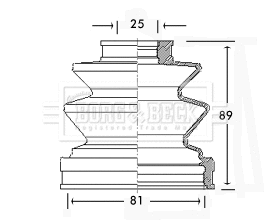 Bellow Kit, drive shaft (BCB2458)