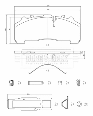 Brake Pad Set, disc brake (BBP33000)