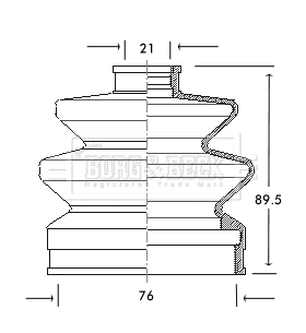 Bellow Kit, drive shaft (BCB2045)