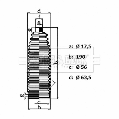 Bellow Kit, steering (BSG3486)