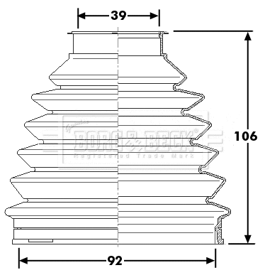 Bellow Kit, drive shaft (BCB6231)