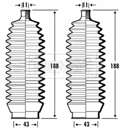 Bellow Kit, steering (BSG3342)