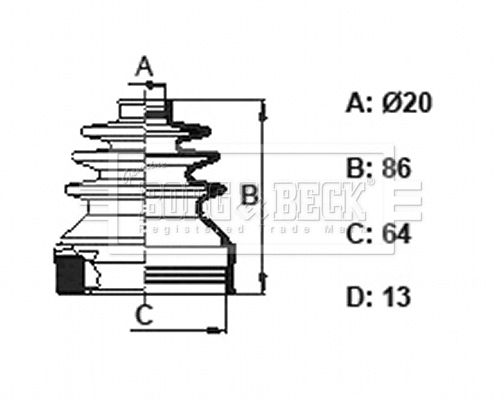 Bellow Kit, drive shaft (BCB6157)