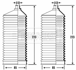 Bellow Kit, steering (BSG3336)