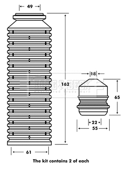Dust Cover Kit, shock absorber (BPK7002)