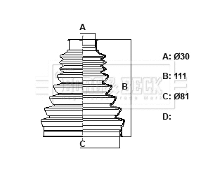 Bellow Kit, drive shaft (BCB6428)
