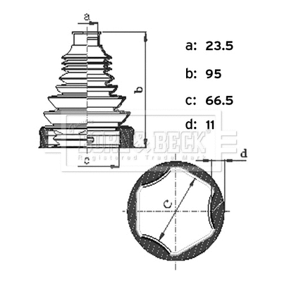 Bellow Kit, drive shaft (BCB6444)