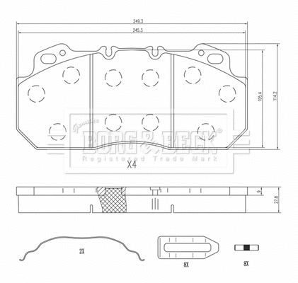 Brake Pad Set, disc brake (BBP33012)