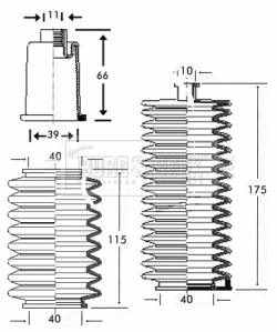 Bellow Kit, steering (BSG3165)