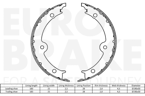 Brake Shoe Set, parking brake
